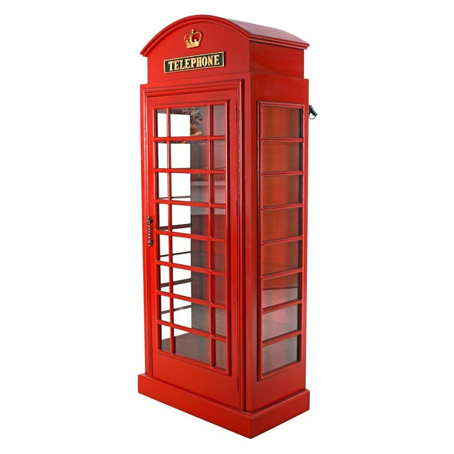 Design Toscano British Telephone Booth Display Cabinet NE36832