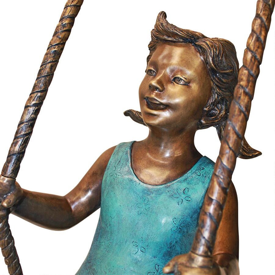 Design Toscano Swinging Children Solid Cast Bronze Garden Statue PN7538