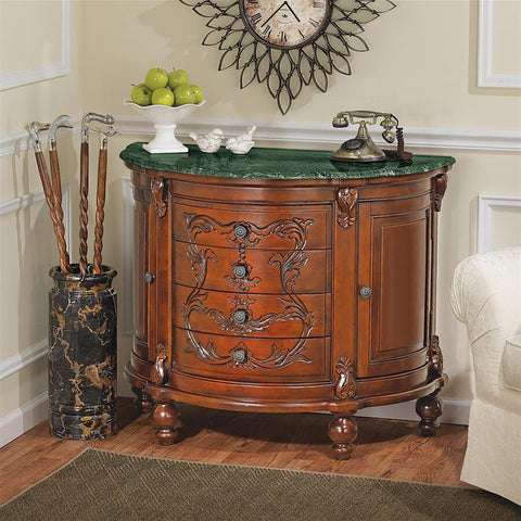 Design Toscano Carbonne Crescent Solid Marble Top Console AE6552