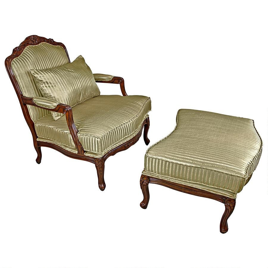 Design Toscano Rue Saint-Honore Bergere Chair and Ottoman HA6064