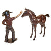Image of Design Toscano Rodeo Dreams: Cowgirl with Horse Cast Bronze Garden Statues PB91051
