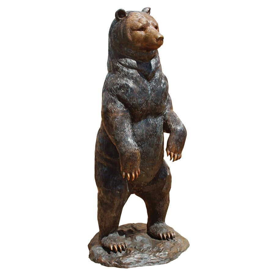Design Toscano Standing Black Bear Cast Bronze Garden Statue PN5862