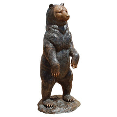 Design Toscano Standing Black Bear Cast Bronze Garden Statue PN5862