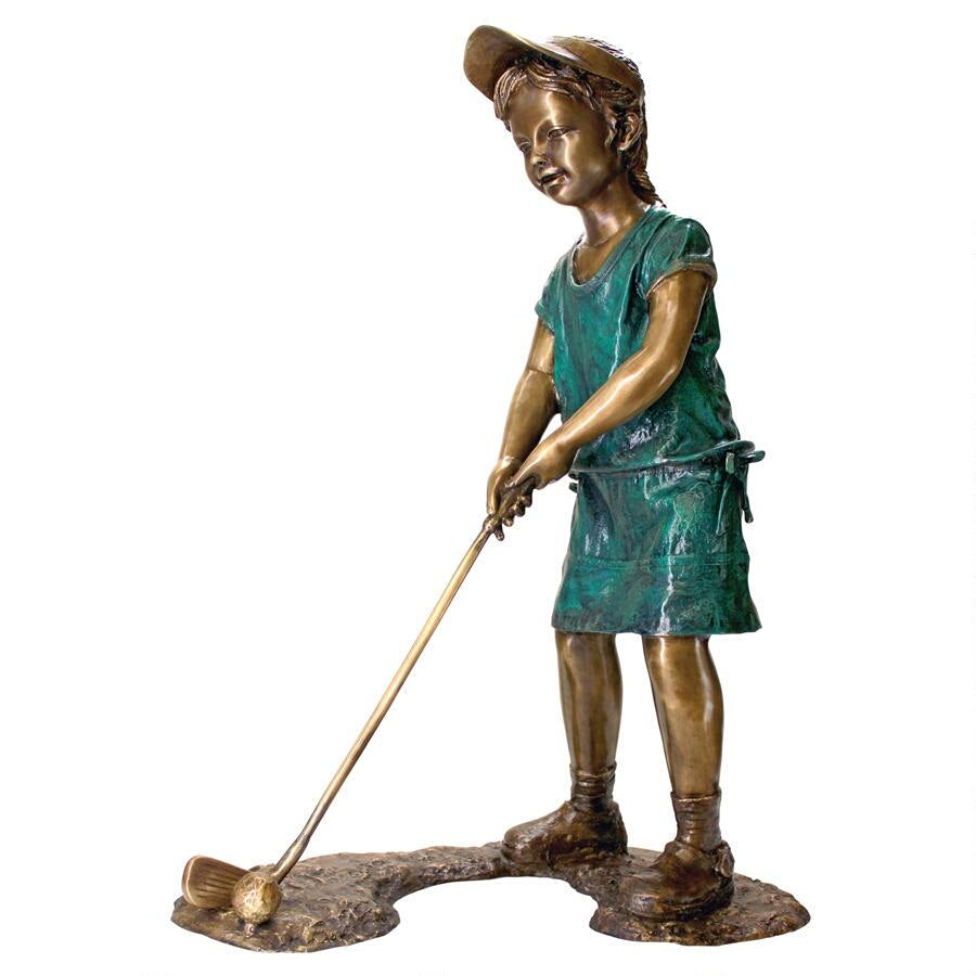 Design Toscano Gabrielle, The Girl Golfer Cast Bronze Garden Statue PN6755