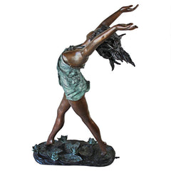 Design Toscano Nymph Dancing on Lilies Cast Bronze Garden Statue KW29420