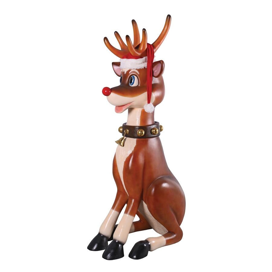 Design Toscano Santa's Giant Red-Nosed Christmas Reindeer Statue NE140003