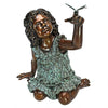 Image of Design Toscano Butterfly Wonder, Little Girl Cast Bronze Garden Statue AS26046