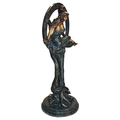 Design Toscano Alphonse Mucha's, Maiden of the Arts Cast Bronze Garden Statue AS24573