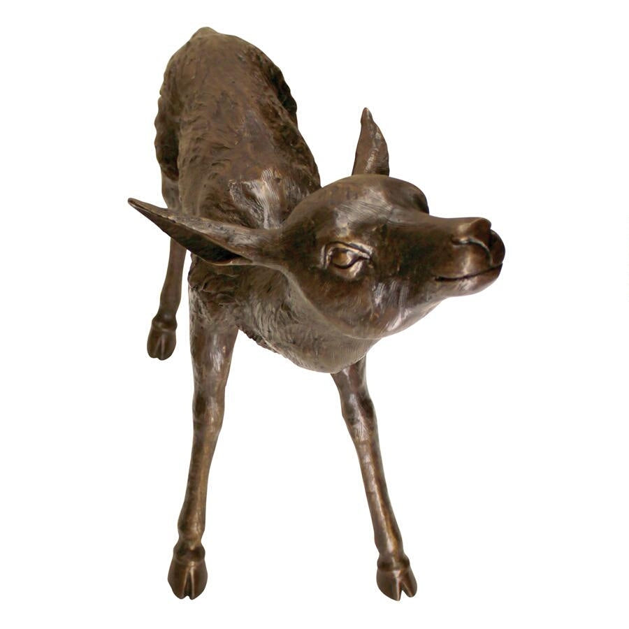 Design Toscano Standing Mother Doe and Baby Fawn Deer Cast Bronze Garden Statue Set AS9223681