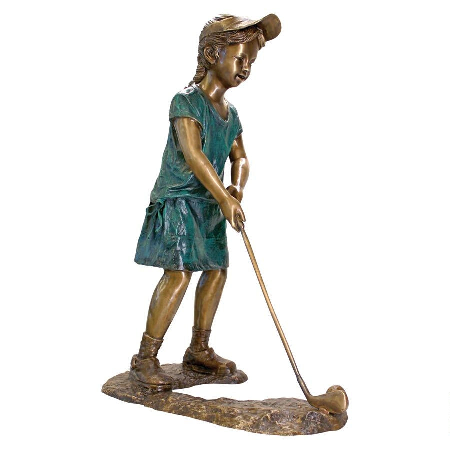 Design Toscano Gabrielle, The Girl Golfer Cast Bronze Garden Statue PN6755