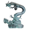 Image of Design Toscano Asian Dragon with Oriental Power Orb Bronze Garden Statue PK2145