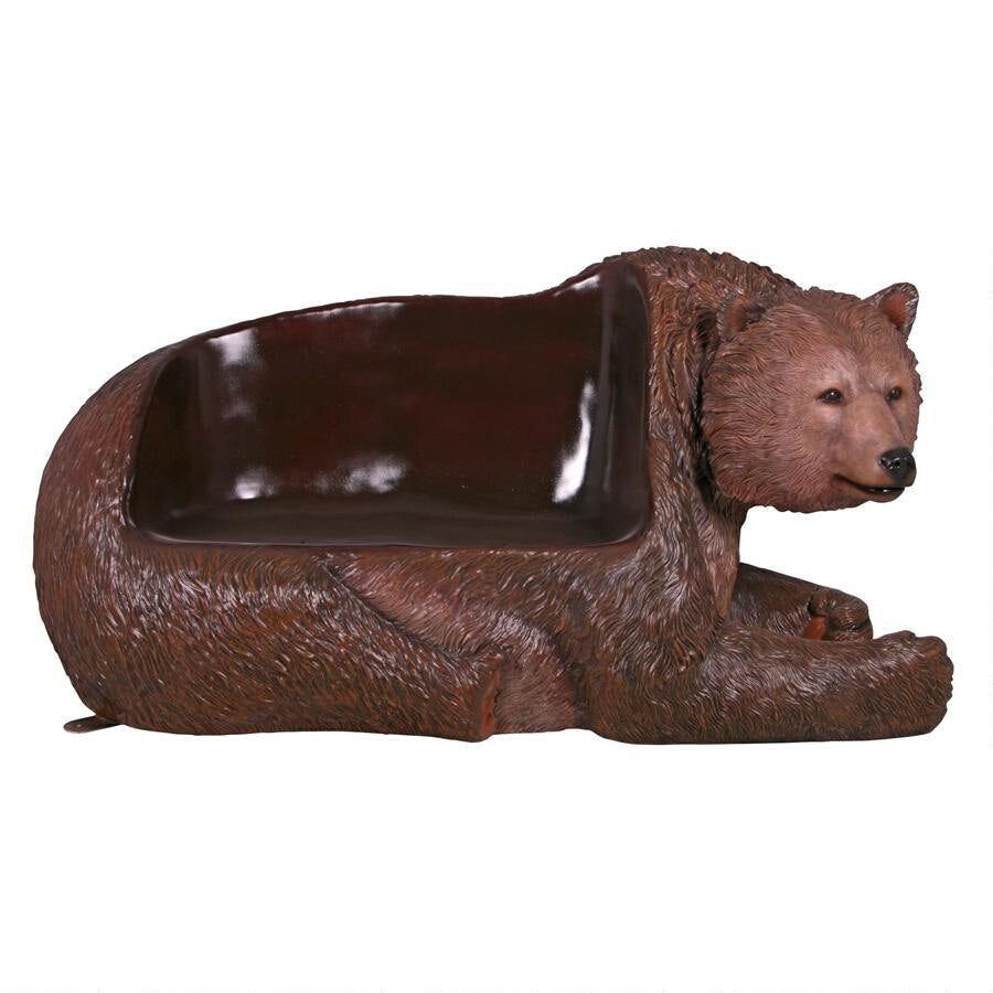 Design Toscano Brawny Bear Bench Sculpture NE1600172