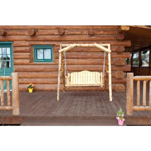 Montana Woodworks Log Lawn Swing Exterior Finish MWLSEXT