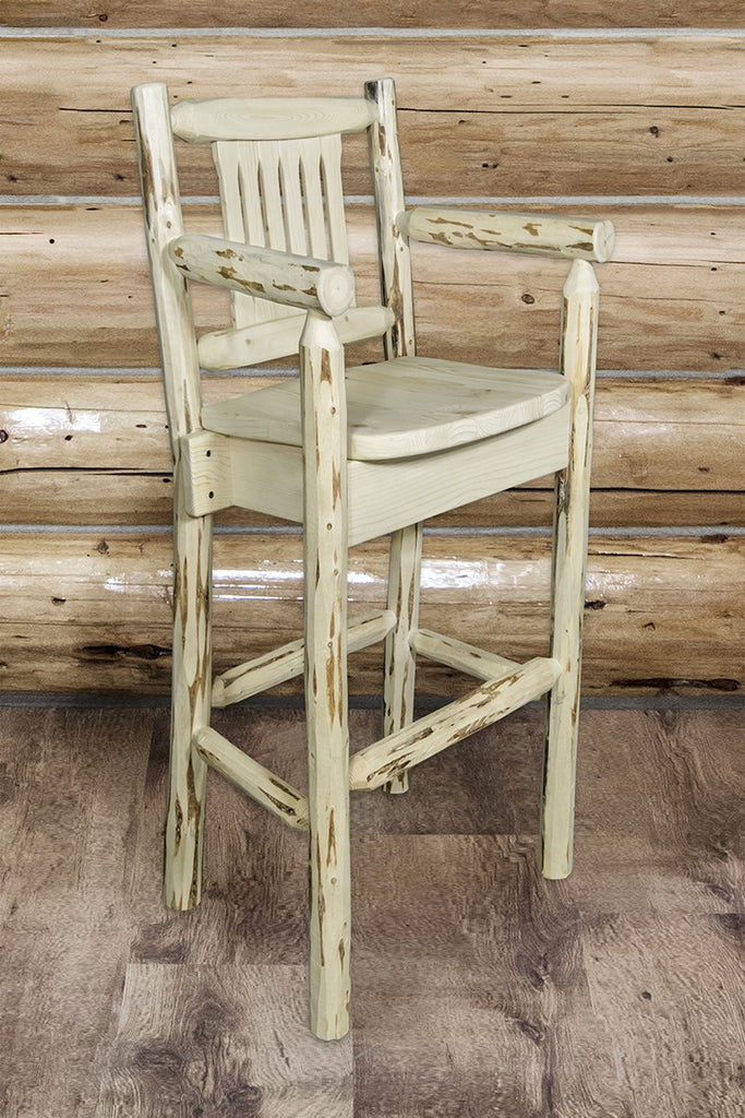 Montana Woodworks Captains Barstool With Back MWBSWCAS