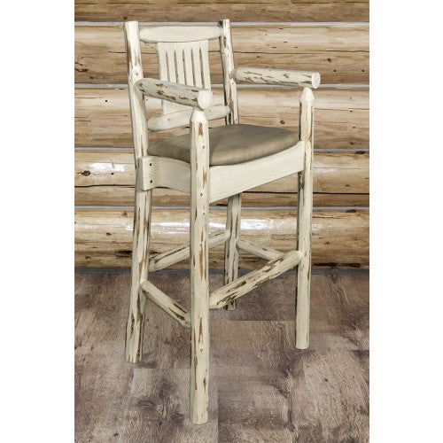 Montana Woodworks Captains Barstool With Back MWBSWCAS
