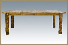 Montana Woodworks Glacier Country Log 4 Post Dining Table with Leaves MWGCDT4PL